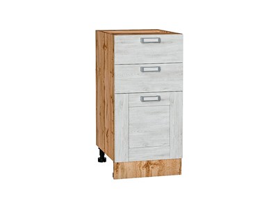 Шкаф нижний с 3-мя ящиками Лофт Дуб Вотан, Nordic Oak, 400 В*Ш*Г 816*400*480, фасад МДФ  Nordic Oak, корпус  Дуб Вотан ms2510VVT_63394