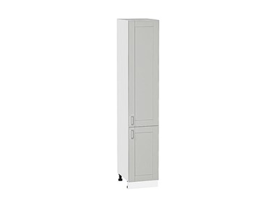 Шкаф пенал с 2-мя дверцами Лофт Белый, Grey Silk, 2140, 400 В*Ш*Г 2132*400*576, фасад МДФ  Grey Silk, корпус  Белый ms2510VVT_69746