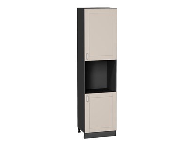 Шкаф пенал с 2-мя дверцами под технику Лофт Graphite, Cream Silk, 2340 В*Ш*Г 2336*600*576, фасад МДФ  Cream Silk, корпус  Graphite ms2510VVT_71628