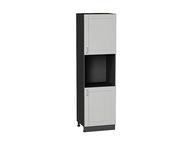 Шкаф пенал с 2-мя дверцами под технику Лофт Graphite, Grey Silk, 2140 В*Ш*Г 2132*600*576, фасад МДФ  Grey Silk, корпус  Graphite ms2510VVT_69762