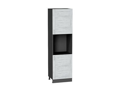 Шкаф пенал с 2-мя дверцами под технику Лофт Graphite, Nordic Oak, 2140 В*Ш*Г 2132*600*576, фасад МДФ  Nordic Oak, корпус  Graphite ms2510VVT_36149