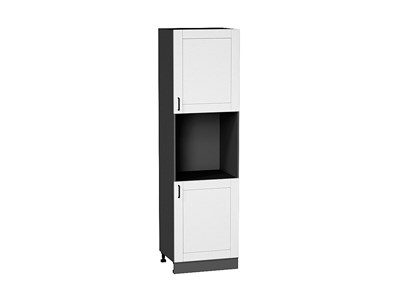 Шкаф пенал с 2-мя дверцами под технику Лофт Graphite, Super White, 2140 В*Ш*Г 2132*600*576, фасад МДФ  Super White, корпус  Graphite ms2510VVT_55595