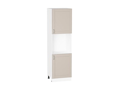 Шкаф пенал с 2-мя дверцами под технику Лофт Белый, Cream Silk, 2140 В*Ш*Г 2132*600*576, фасад МДФ  Cream Silk, корпус  Белый ms2510VVT_71623