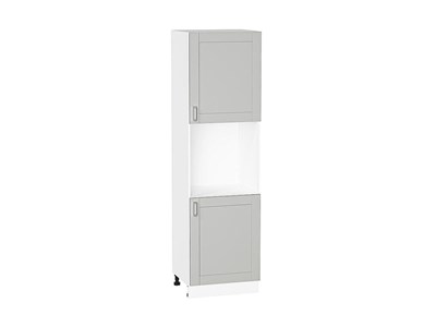 Шкаф пенал с 2-мя дверцами под технику Лофт Белый, Grey Silk, 2140 В*Ш*Г 2132*600*576, фасад МДФ  Grey Silk, корпус  Белый ms2510VVT_69758