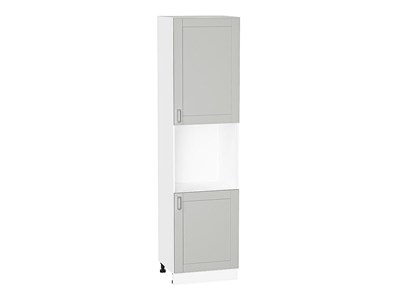 Шкаф пенал с 2-мя дверцами под технику Лофт Белый, Grey Silk, 2340 В*Ш*Г 2336*600*576, фасад МДФ  Grey Silk, корпус  Белый ms2510VVT_69759