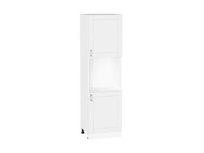 Шкаф пенал с 2-мя дверцами под технику Лофт Белый, White Silk, 2140 В*Ш*Г 2132*600*576, фасад МДФ  White Silk, корпус  Белый ms2510VVT_60126