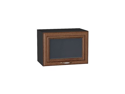Шкаф верхний горизонтальный остекленный Шале Graphite, Brown Dreamline, 500 В*Ш*Г 358*500*320, фасад МДФ/Стекло  Brown Dreamline, корпус  Graphite ms2510VVT_53724