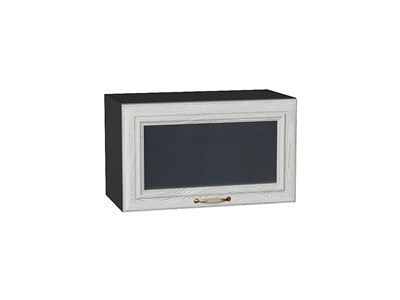 Шкаф верхний горизонтальный остекленный Шале Graphite, White Dreamline, 600 В*Ш*Г 358*600*320, фасад МДФ/Стекло  White Dreamline, корпус  Graphite ms2510VVT_53719