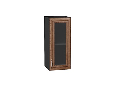 Шкаф верхний с 1-ой остекленной дверцей Шале Graphite, Brown Dreamline, 720, 300 В*Ш*Г 716*300*320, фасад МДФ/Стекло  Brown Dreamline, корпус  Graphite ms2510VVT_53805