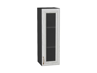 Шкаф верхний с 1-ой остекленной дверцей Шале Graphite, White Dreamline, 920, 300 В*Ш*Г 920*300*320, фасад МДФ/Стекло  White Dreamline, корпус  Graphite ms2510VVT_53796