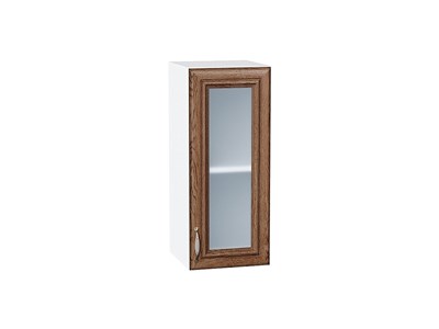 Шкаф верхний с 1-ой остекленной дверцей Шале Белый, Brown Dreamline, 720, 300 В*Ш*Г 716*300*320, фасад МДФ/Стекло  Brown Dreamline, корпус  Белый ms2510VVT_53799