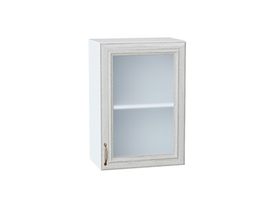 Шкаф верхний с 1-ой остекленной дверцей Шале Белый, White Dreamline, 720, 500 В*Ш*Г 716*500*320, фасад МДФ/Стекло  White Dreamline, корпус  Белый ms2510VVT_53789