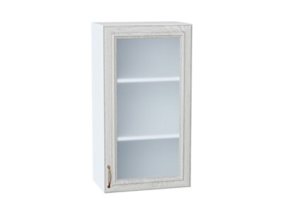 Шкаф верхний с 1-ой остекленной дверцей Шале Белый, White Dreamline, 920, 500 В*Ш*Г 920*500*320, фасад МДФ/Стекло  White Dreamline, корпус  Белый ms2510VVT_53792