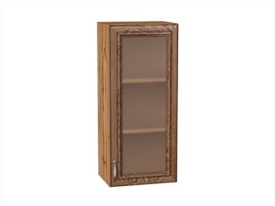 Шкаф верхний с 1-ой остекленной дверцей Шале Дуб Вотан, Brown Dreamline, 920, 400 В*Ш*Г 920*400*320, фасад МДФ/Стекло  Brown Dreamline, корпус  Дуб Вотан ms2510VVT_61320