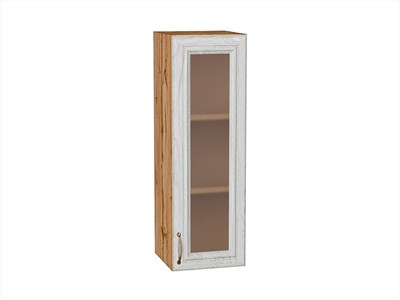 Шкаф верхний с 1-ой остекленной дверцей Шале Дуб Вотан, White Dreamline, 920, 300 В*Ш*Г 920*300*320, фасад МДФ/Стекло  White Dreamline, корпус  Дуб Вотан ms2510VVT_61314