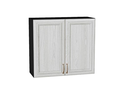 Шкаф верхний с 2-мя дверцами Шале Graphite, White Dreamline, 720, 800 В*Ш*Г 716*800*320, фасад МДФ  White Dreamline, корпус  Graphite ms2510VVT_53816