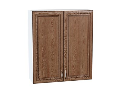 Шкаф верхний с 2-мя дверцами Шале Белый, Brown Dreamline, 920, 800 В*Ш*Г 920*800*302, фасад   Brown Dreamline, корпус  Белый ms2510VVT_53822