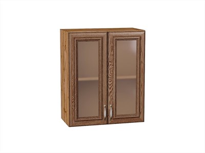Шкаф верхний с 2-мя остекленными дверцами Шале Дуб Вотан, Brown Dreamline, 720, 600 В*Ш*Г 716*600*320, фасад МДФ/Стекло  Brown Dreamline, корпус  Дуб Вотан ms2510VVT_61335