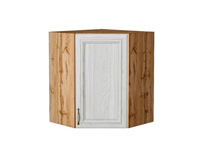 Шкаф верхний угловой Шале Дуб Вотан, White Dreamline, 720 В*Ш*Г 716*600*600, фасад МДФ  White Dreamline, корпус  Дуб Вотан ms2510VVT_61345