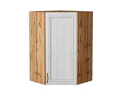 Шкаф верхний угловой Шале Дуб Вотан, White Dreamline, 920 В*Ш*Г 920*600*600, фасад МДФ  White Dreamline, корпус  Дуб Вотан ms2510VVT_61349