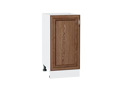 Шкаф нижний с 1-ой дверцей Шале Белый, Brown Dreamline, 400 В*Ш*Г 816*400*480, фасад МДФ  Brown Dreamline, корпус  Белый ms2510VVT_53958