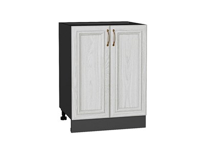 Шкаф нижний с 2-мя дверцами Шале Graphite, White Dreamline, 600 В*Ш*Г 816*600*480, фасад МДФ  White Dreamline, корпус  Graphite ms2510VVT_53977