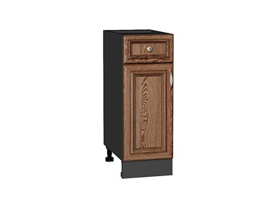 Шкаф нижний с 1-ой дверцей и ящиком Шале Graphite, Brown Dreamline, 300 В*Ш*Г 816*300*480, фасад МДФ  Brown Dreamline, корпус  Graphite ms2510VVT_53944