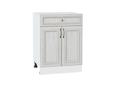 Шкаф нижний с 2-мя дверцами и ящиком Шале Белый, White Dreamline, 600 В*Ш*Г 816*600*480, фасад МДФ  White Dreamline, корпус  Белый ms2510VVT_53971