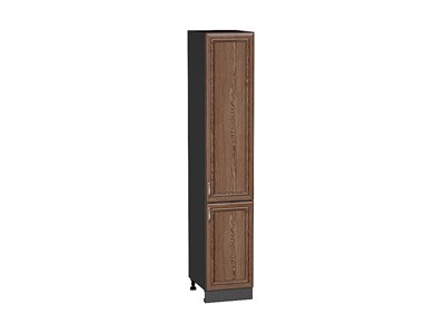 Шкаф пенал с 2-мя дверцами Шале Graphite, Brown Dreamline, 2140, 400 В*Ш*Г 2132*400*576, фасад МДФ  Brown Dreamline, корпус  Graphite ms2510VVT_54039