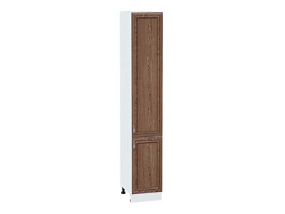 Шкаф пенал с 2-мя дверцами Шале Белый, Brown Dreamline, 2340, 400 В*Ш*Г 2336*400*576, фасад МДФ  Brown Dreamline, корпус  Белый ms2510VVT_54037