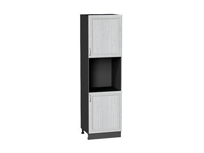 Шкаф пенал с 2-мя дверцами под технику Шале Graphite, White Dreamline, 2140 В*Ш*Г 2132*600*576, фасад МДФ  White Dreamline, корпус  Graphite ms2510VVT_54021