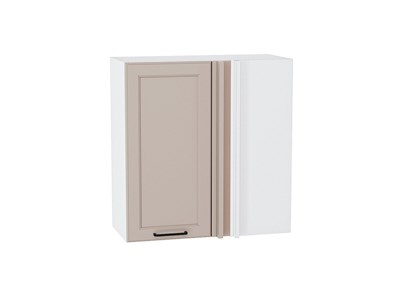 Шкаф верхний прямой угловой Барселона Белый, Кашемир, 720 В*Ш*Г 716*700*351, фасад МДФ  Кашемир, корпус  Белый ms2510VVT_62664
