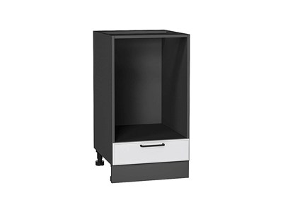 Шкаф нижний под духовку Барселона Graphite, Белый, 450 В*Ш*Г 816*450*484, фасад МДФ  Белый, корпус  Graphite ms2510VVT_67161
