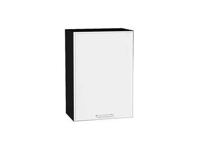 Шкаф верхний с 1-ой дверцей Квадро Graphite, Белый, 720, 500 В*Ш*Г 716*500*321, фасад МДФ  Белый, корпус  Graphite ms2510VVT_73119