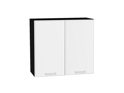 Шкаф верхний с 2-мя дверцами Квадро Graphite, Белый, 720, 800 В*Ш*Г 716*800*321, фасад МДФ  Белый, корпус  Graphite ms2510VVT_73176