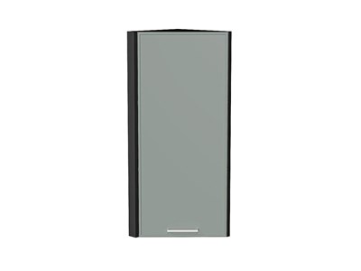 Шкаф верхний торцевой Квадро Graphite, Аквамарин, 920 В*Ш*Г 920*300*307, фасад МДФ  Аквамарин, корпус  Graphite ms2510VVT_73215