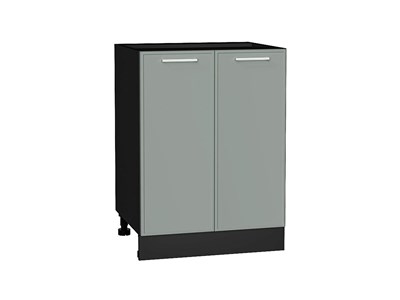 Шкаф нижний с 2-мя дверцами Квадро Graphite, Аквамарин, 600 В*Ш*Г 816*600*481, фасад МДФ  Аквамарин, корпус  Graphite ms2510VVT_73535