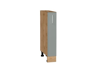 Шкаф нижний бутылочница Квадро Дуб Вотан, Аквамарин, 150 В*Ш*Г 816*150*481, фасад МДФ  Аквамарин, корпус  Дуб Вотан ms2510VVT_73321