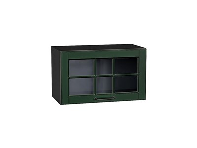 Шкаф верхний горизонтальный остекленный Дублин Graphite, Special Green, 600 В*Ш*Г 358*600*318, фасад МДФ/Стекло  Special Green, корпус  Graphite ms2510VVT_74274