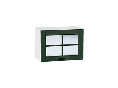 Шкаф верхний горизонтальный остекленный Дублин Белый, Special Green, 500 В*Ш*Г 358*500*318, фасад МДФ/Стекло  Special Green, корпус  Белый ms2510VVT_74261