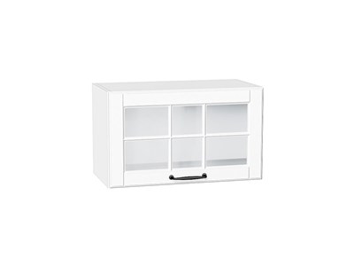 Шкаф верхний горизонтальный остекленный Дублин Белый, Special White, 600 В*Ш*Г 358*600*318, фасад МДФ/Стекло  Special White, корпус  Белый ms2510VVT_74259