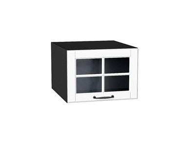Шкаф верхний горизонтальный остекленный глубокий Дублин Graphite, Special White, 500 В*Ш*Г 358*500*574, фасад МДФ/Стекло  Special White, корпус  Graphite ms2510VVT_74252