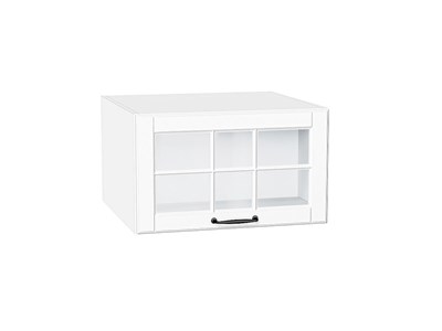 Шкаф верхний горизонтальный остекленный глубокий Дублин Белый, Special White, 600 В*Ш*Г 358*600*574, фасад МДФ/Стекло  Special White, корпус  Белый ms2510VVT_74241