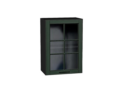 Шкаф верхний с 1-ой остекленной дверцей Дублин Graphite, Special Green, 720, 500 В*Ш*Г 716*500*318, фасад МДФ/Стекло  Special Green, корпус  Graphite ms2510VVT_74338