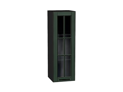 Шкаф верхний с 1-ой остекленной дверцей Дублин Graphite, Special Green, 920, 300 В*Ш*Г 920*300*318, фасад МДФ/Стекло  Special Green, корпус  Graphite ms2510VVT_74339