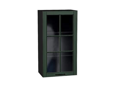 Шкаф верхний с 1-ой остекленной дверцей Дублин Graphite, Special Green, 920, 500 В*Ш*Г 920*500*318, фасад МДФ/Стекло  Special Green, корпус  Graphite ms2510VVT_74341