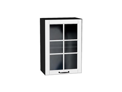 Шкаф верхний с 1-ой остекленной дверцей Дублин Graphite, Special White, 720, 500 В*Ш*Г 716*500*318, фасад МДФ/Стекло  Special White, корпус  Graphite ms2510VVT_74344