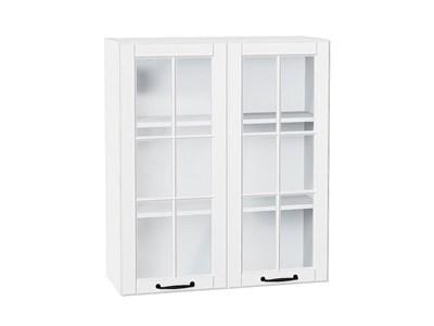 Шкаф верхний с 2-мя остекленными дверцами Дублин Белый, Special White, 920, 800 В*Ш*Г 920*800*318, фасад МДФ/Стекло  Special White, корпус  Белый ms2510VVT_74291