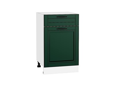 Шкаф нижний с 1-ой дверцей и ящиком Дублин Белый, Special Green, 500 В*Ш*Г 816*500*478, фасад МДФ  Special Green, корпус  Белый ms2510VVT_73472