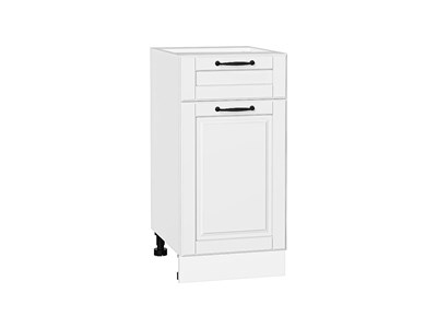 Шкаф нижний с 1-ой дверцей и ящиком Дублин Белый, Special White, 400 В*Ш*Г 816*400*478, фасад МДФ  Special White, корпус  Белый ms2510VVT_73468